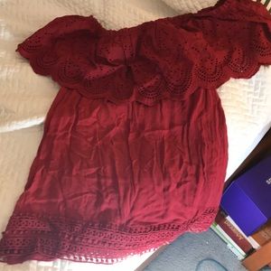 Burgundy off shoulder top NWT